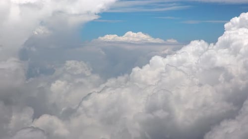Aerial View of Textured Clouds in the Blue Sky
