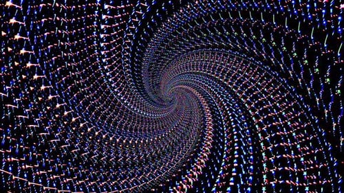 líneas circulares girando multicolor abstracto, fondo negro