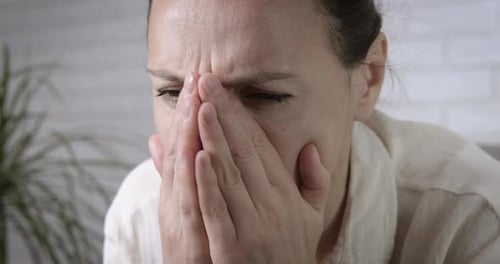 Woman Think About Problems at Home