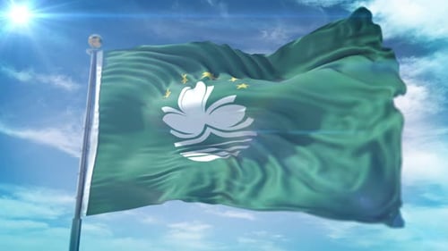 4K 3D Macau Flag
