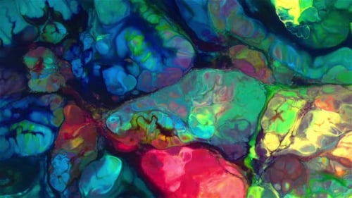 Abstract Footage of Vibrant, Colorful Paint Swirling