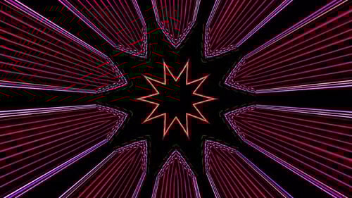 Pulsating Neon Starburst Rays VJ Loop Background