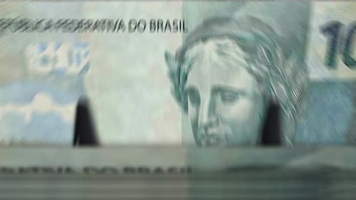 Brazilian Real Banknotes Rapid Counting Animation