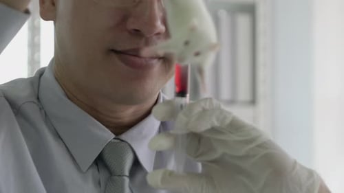 Man experiment rat in laboratory