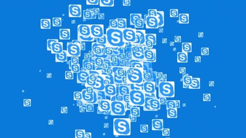 Skype Logos Floating Background Animation