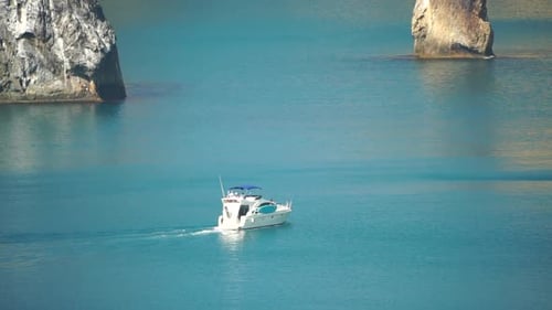 Aerial Yacht on Calm Sea