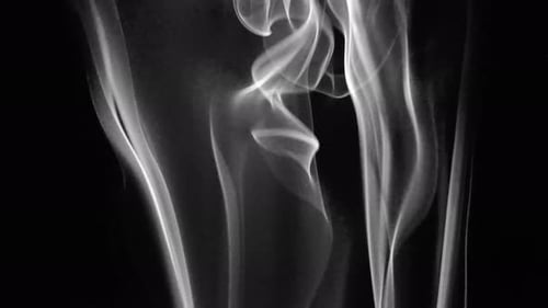 Ethereal White Smoke Flowing on Black Background