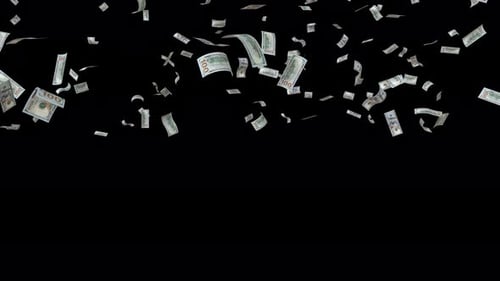 Falling Hundred Dollar Bills