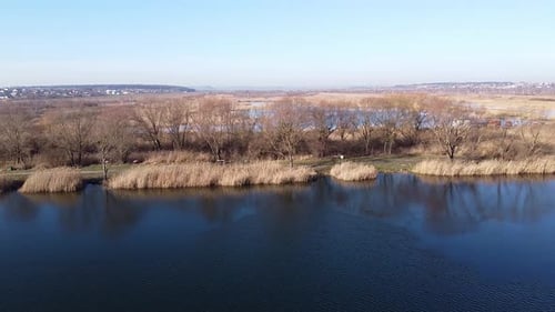 Lake Under Blue Cloudy Sky Aero