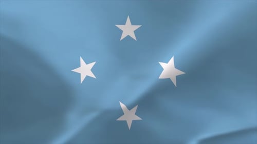 Federated States of Micronesia Flag Waving Realistic Animation