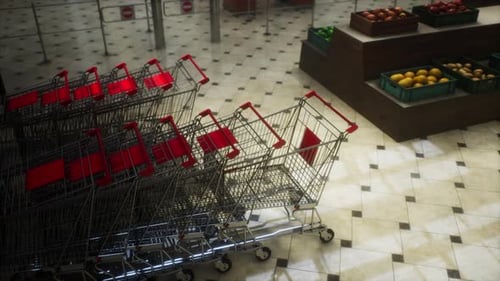 Empty Closed Supermarket Due Covid19 Coronavirus Epidemic