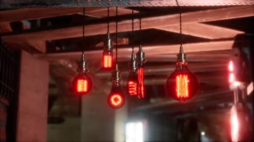 Vintage Edison Light Bulbs Glow Loop Animation