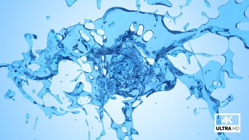 Dynamic Blue Water Splash Fluid Transition Reveal Animation