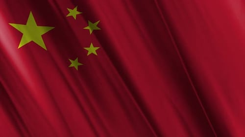 Realistic Waving Flag of China Loop Animation