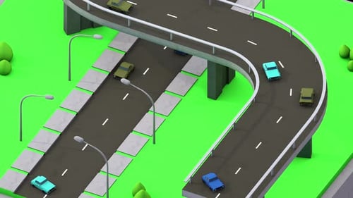 Cars moving fast on modern highway road