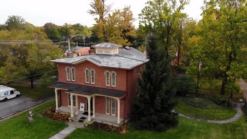Oberlin Heritage Center en Oberlin Ohio. Imágenes aéreas de Zumbido