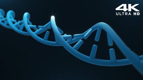 Animated Blue DNA Double Helix Loop for Science Projects