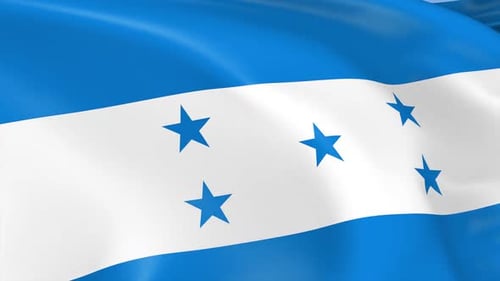 Honduras Flag Waving Seamless Loop in Realistic Style