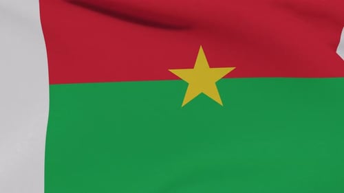 Waving Burkina Faso National Flag Seamless Loop Animation