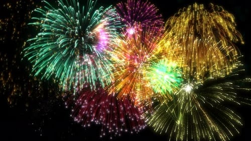 Looping Colorful Fireworks Display Celebration Background