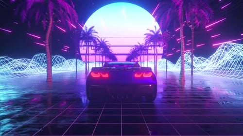80s Retro Background 3d Animation
