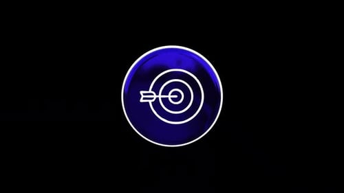 Modern Animated 3D Blue Target Icon Loop