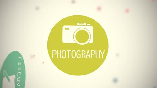 Dynamic Rotating Icon Animation for Arts and Creative Categories
