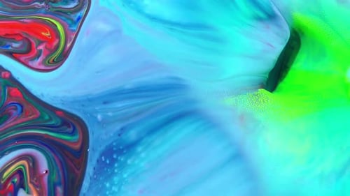 Vibrant Paint Swirls with Abstract Design