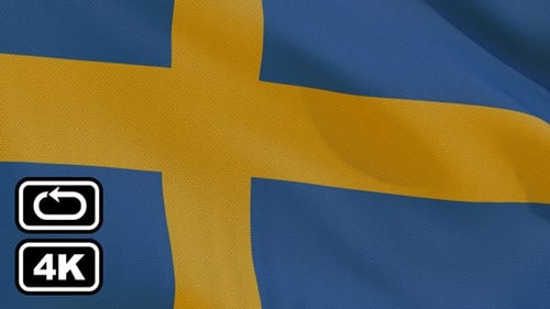 Realistic Waving Flag of Sweden
