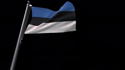Estonia Flag Waving Realistic Animation