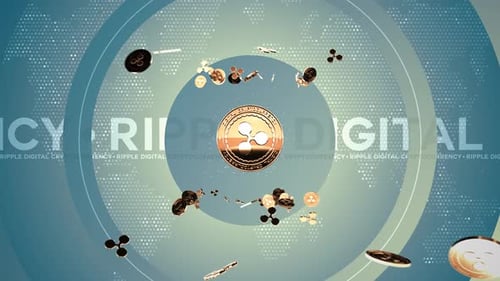 04 - 10 RIPPLE Cryptocurrency Hintergrund mit Text 4K