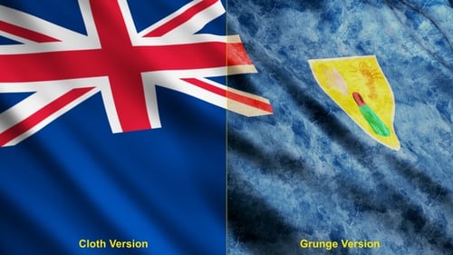 Seamless Looping Turks and Caicos Islands Grunge Flag Animation
