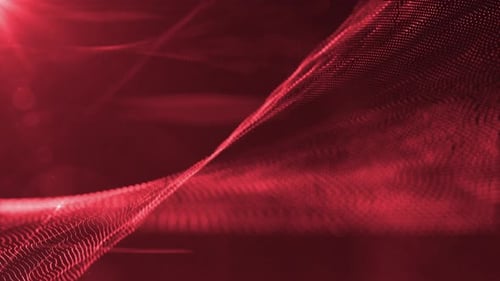 Abstract Red Particle Wave Flowing Background