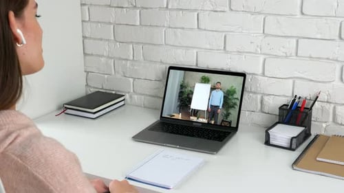 Woman Video Conferencing With a Business Professional