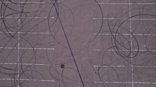 Aerial Footage of Empty Parking Lot