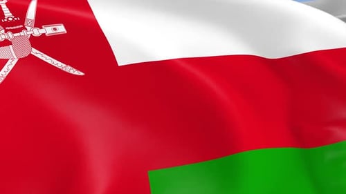 Waving Flag of Oman Realistic Animation