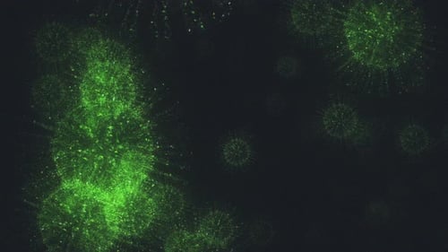 Dynamic Green Particles Abstract Organic Background