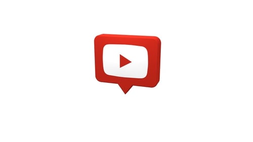 3D Animated Play Button Social Media Icon