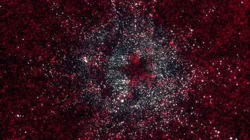 Abstract Red and White Glittering Particle Animation Loop