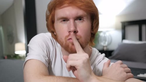 Silence Please, Finger on Lips by Casual Redhead Mam