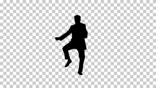 Silhouette man dancing, Alpha Channel