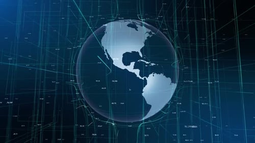 Futuristic Digital Earth Global Network Technology Animation