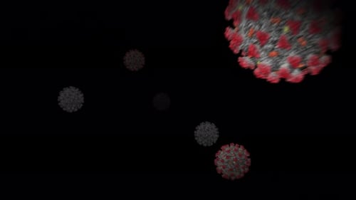 Animated Microscopic Virus Cells Floating for Medical Background