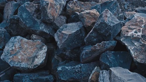 A Large Number of Boulders in the Warm Evening Light