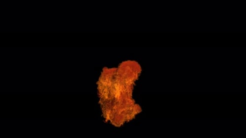 Realistic Fire Burst Reveal with Transparent Background