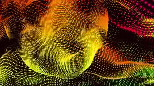 Abstract colorful particle tech swirly line animation 4k background
