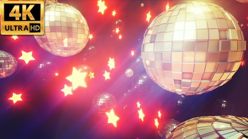 Estrellas y bolas de discoteca 4k