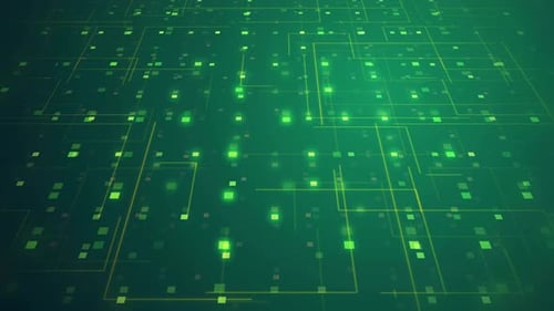 Animated Futuristic Digital Grid Background with Glowing Connections