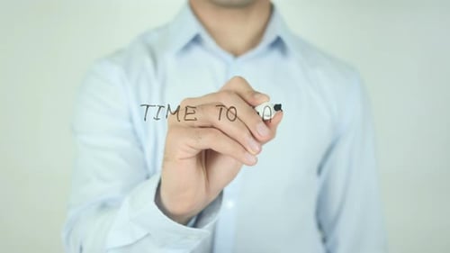 Time To Act Message Written by Man