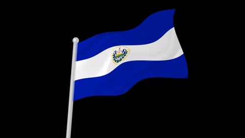 El Salvador National Flag Waving Seamless Loop Animation